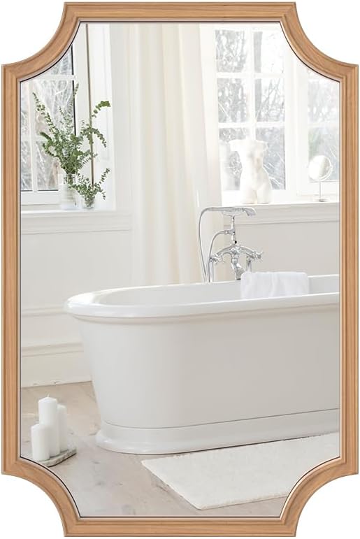 WallBeyond 20" x 30" Full Scalloped Corners Arch Rectangle Wall Mirror by WallBeyond