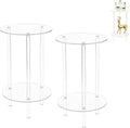 Acrylic Detachable End Table, Round Acrylic Coffee Table, 2 Tier Multifuntional by Unknown