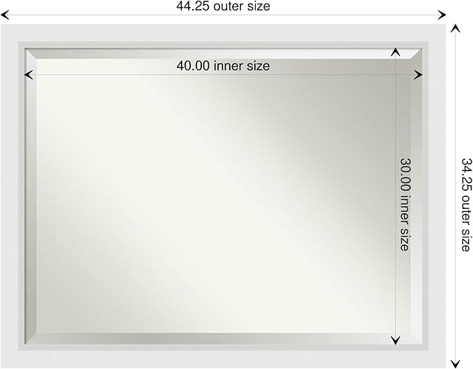 Amanti Art White Bathroom Mirror - Image 4