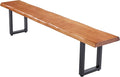 Stylish Brown Wooden Long Bench by Unknown