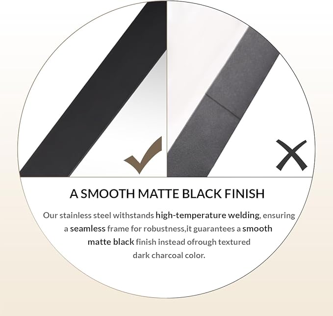 ANDY STAR Square Wall Mirror for Bathroom, 24”x24” Matte Black Bathroom Mirror - Image 9
