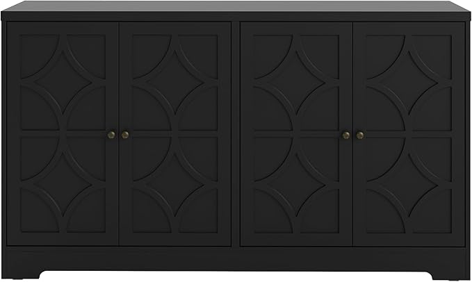 Sideboard Buffet with 4 Doors, Mid-Century Sideboard Cabinet with Adjustable - Image 8