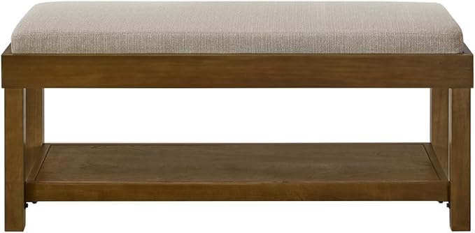 24KF Large Rectangular Storage Bench, Upholstered Seat Cushion, Ottoman Coffee - Image 5