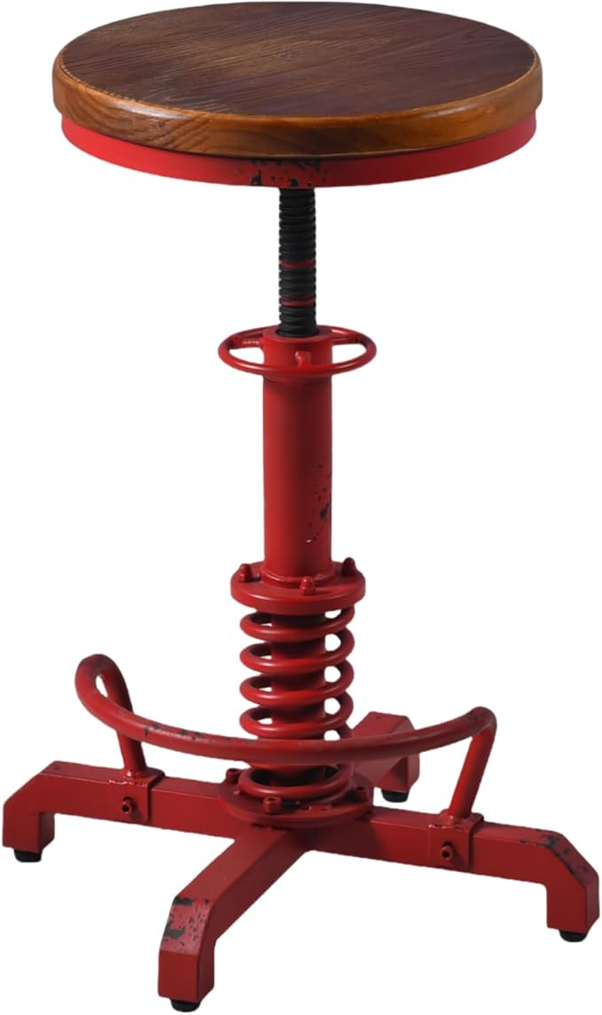 LOKKHAN American Antique Steampunk Bar Stool 24.41"-28.35" Vintage Industrial - Image 5