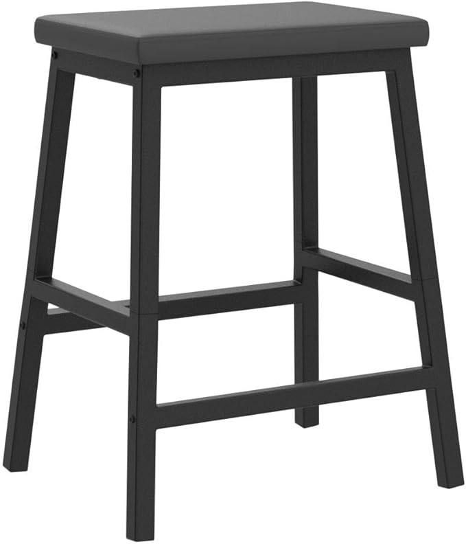 HOOBRO Bar Stools, PU Leather Upholstered Breakfast Stools, Easy Assembly - Image 5