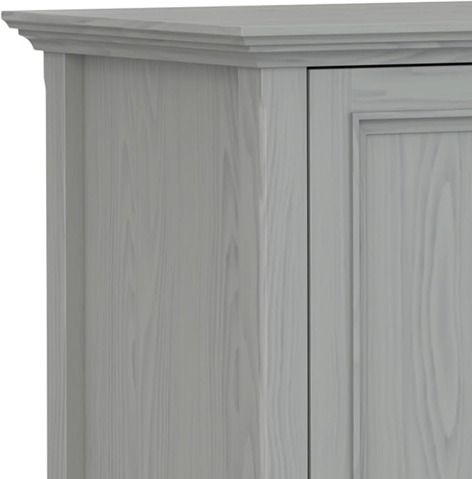 SIMPLIHOME Amherst 72-inch Wide Solid Wood TV Stand in Fog Grey, - Image 7