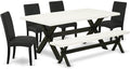 East West Furniture X627DR124-6 6 Piece Dining Table Set Contains a Rectangle by EastWestFurniture
