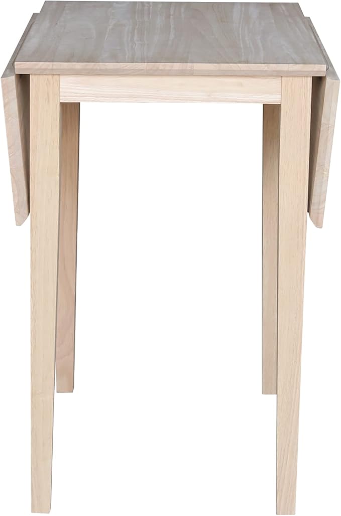 Solid Wood Small Drop Leaf Dining Table in Sturdy Parawood, Dual Drop Leaf Table - Image 7