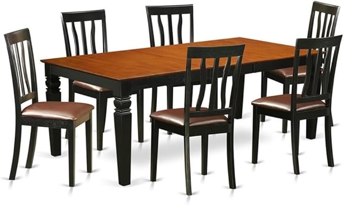 East West Furniture LGAN7-BCH-LC 7 Piece Dining Room Table Set Consist of a by EastWestFurniture
