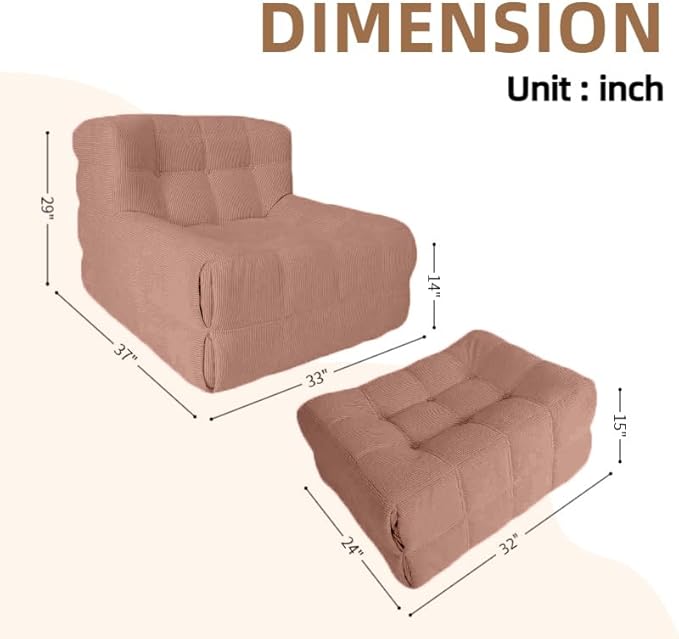 Bean Bag Chair - Memory Foam Bean Bag Chair - Image 3