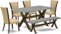 East West Furniture X797VE703-6 6 Piece Dining Set Contains a Rectangle Dining by EastWestFurniture
