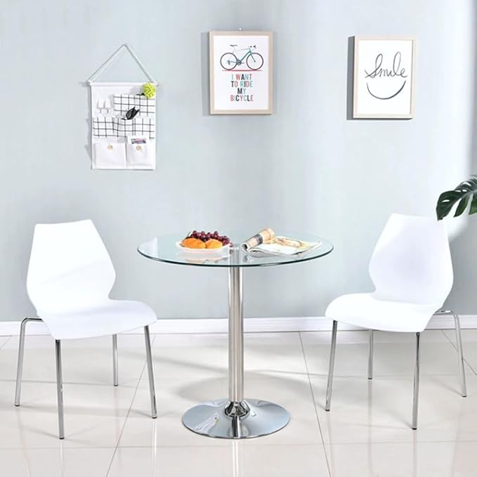 31.2" Round Glass Dining Table, Modern Circular, Sturdy Base and Perfect - Image 7