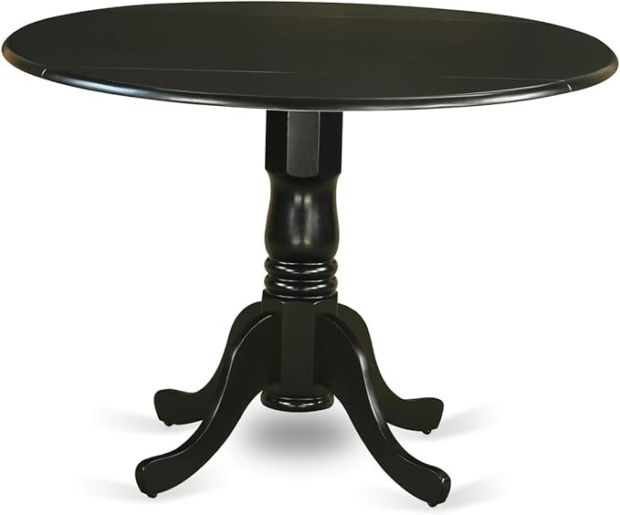 East West Furniture DLPF3-BLK-C 3 Piece Dining Set Contains a Round Dining Room - Image 3