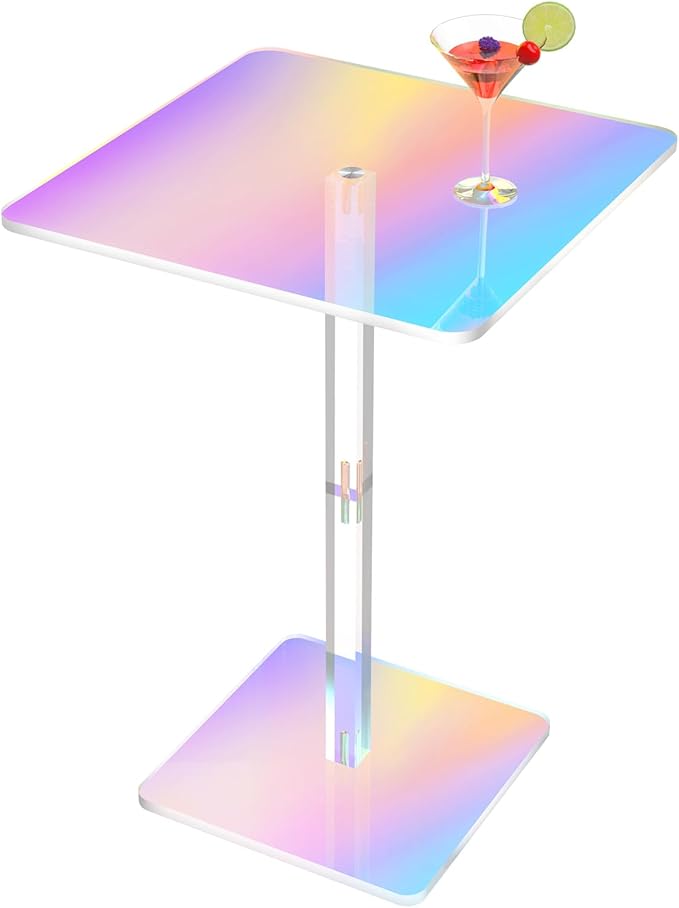 NiHome Square Iridescent Acrylic End Table by NiHome