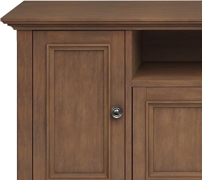 SIMPLIHOME Amherst 72-inch Wide Solid Wood TV Stand in Rustic Natural Aged Brown - Image 6
