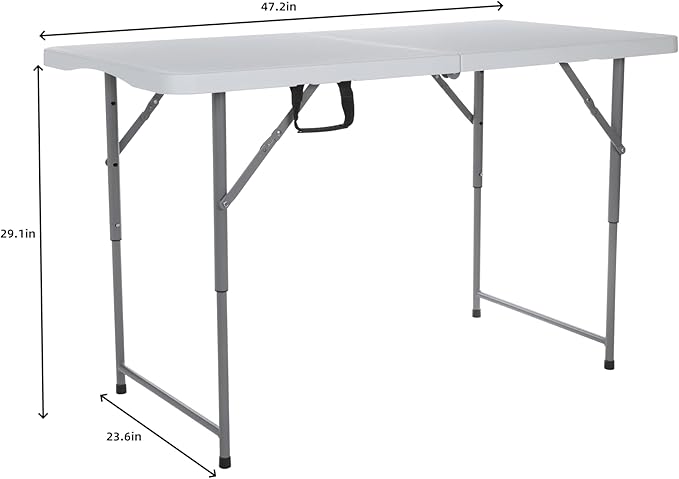 4ft Plastic Folding Table, Kids Folding Activity Table - Image 3