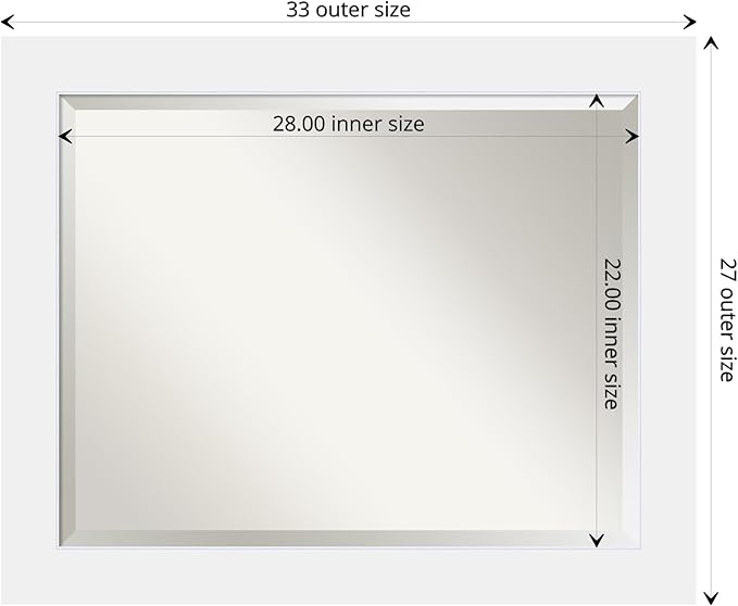 Amanti Art White Bathroom Mirror - Image 4