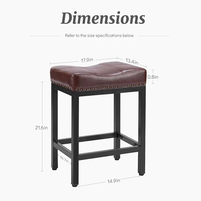 Counter Stools Set of 2 Upholstered Counter Height Bar Stools - Image 3