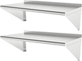 12''x48'' - 2packs Wall Mounted Stainless Steel Shelf NSF Commercial Metal Wall by STEELBUS
