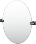 Gatco 5589MX Waterline Frameless Oval Mirror, 26.5 Inch, Matte Black by Gatco