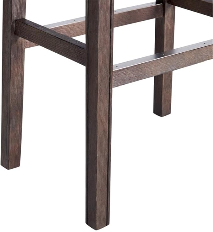 Alaterre Furniture Williston Bar Height Stool, Dark Brown, Solid Rubberwood - Image 8