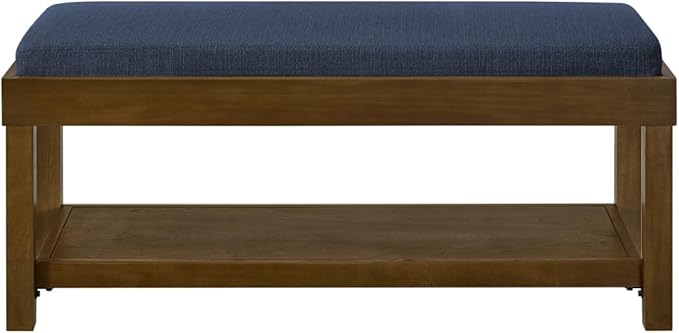 24KF Large Rectangular Storage Bench, Upholstered Seat Cushion, Ottoman Coffee - Image 6