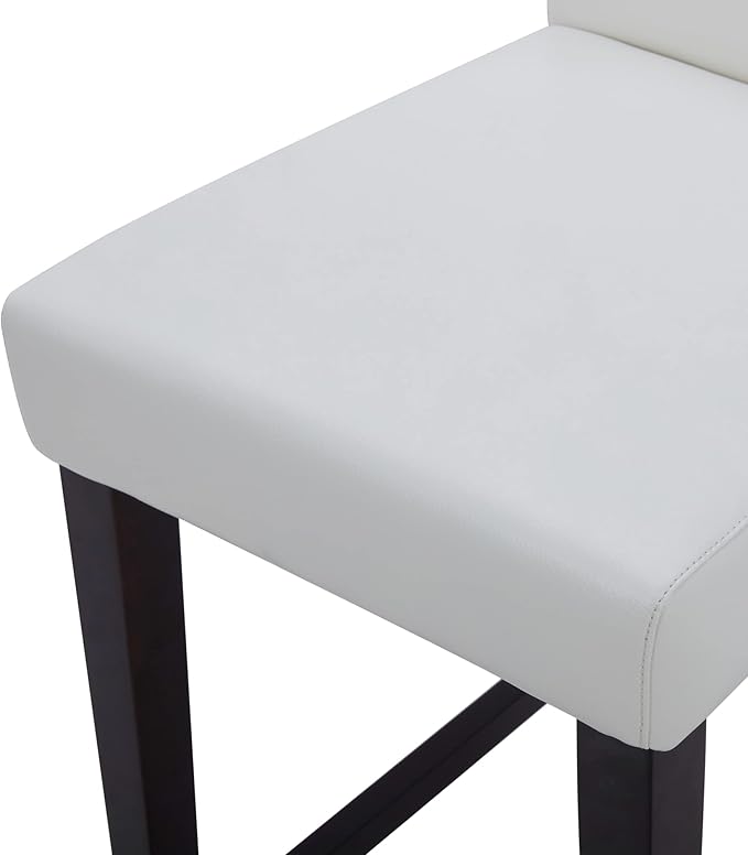 CHITA Counter Height Bar Stools Set of 2, PU Leather in White - Image 7