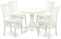 East West Furniture ANGR5-LWH-W 5 Piece Dining Table Set by EastWestFurniture