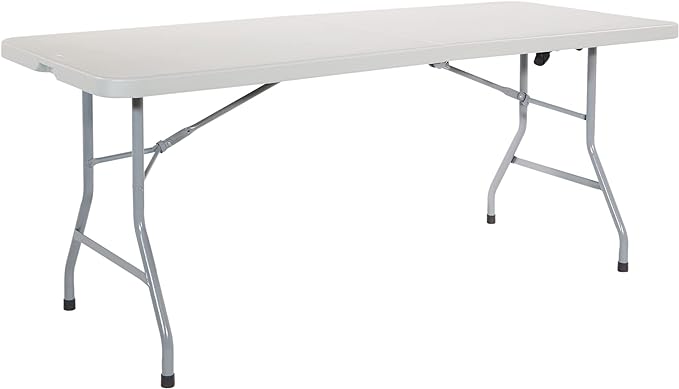 Office Star Resin Rectangle Center-Folding Portable Table by Office+Star