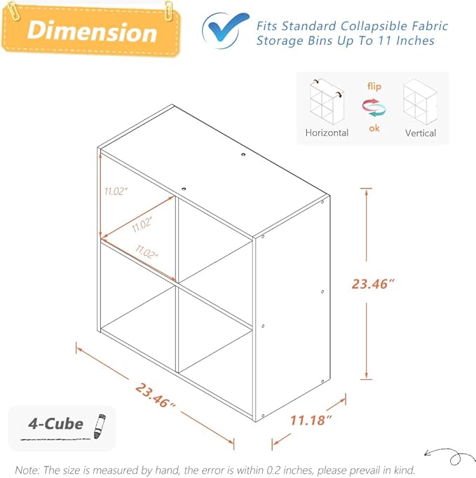 4 Cube Organizer Bookcase - Image 2