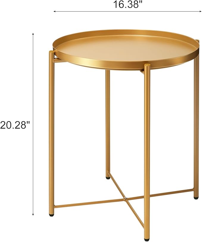 danpinera Gold Side Table 2 Pack, End Table - Image 3