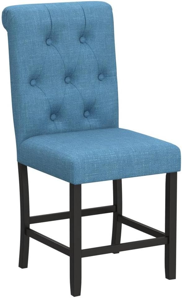 Roundhill Furniture Hendley Solid Wood Tufted Counter Height Stools - Image 5