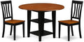 East West Furniture SUAN3-BCH-W 3 Piece Dining Room Table Set Contains a Round by EastWestFurniture