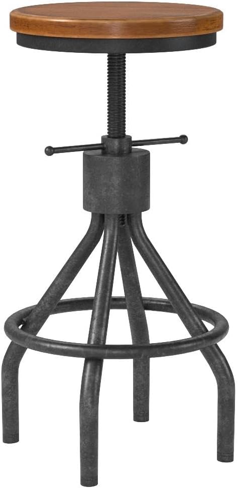 Set of 2 Industrial Bar Stool-Vintage Counter Dining Chair-Swivel Stools-Tall - Image 5