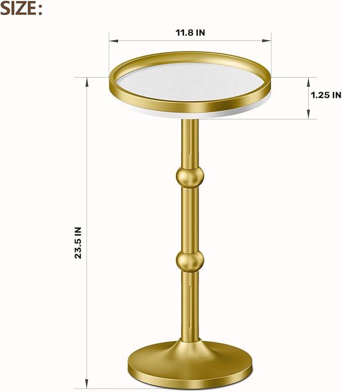 Small Round Side Table, Coffee Drink Table - Image 3