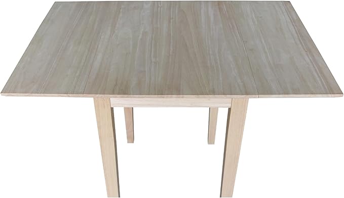 Solid Wood Small Drop Leaf Dining Table in Sturdy Parawood, Dual Drop Leaf Table - Image 9