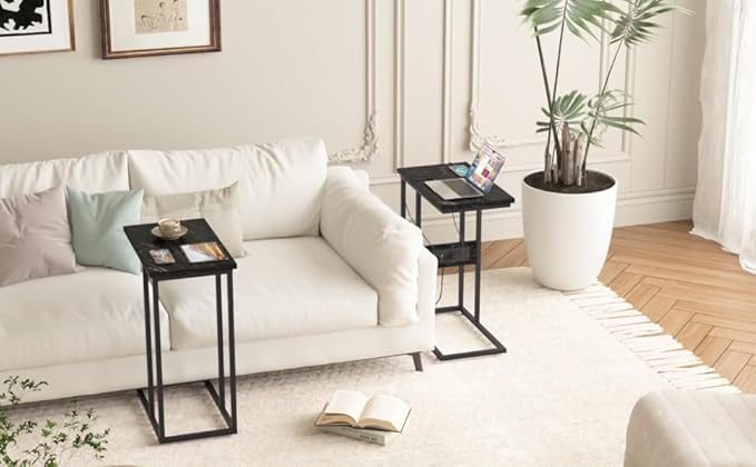 VECELO C Shaped End Side Table - Image 9