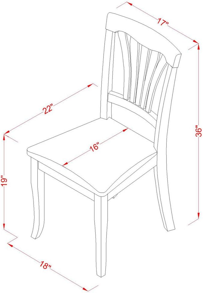 East West Furniture DOAV5-LWH-W 5 Piece Dining Set Includes a Rectangle Dining - Image 13