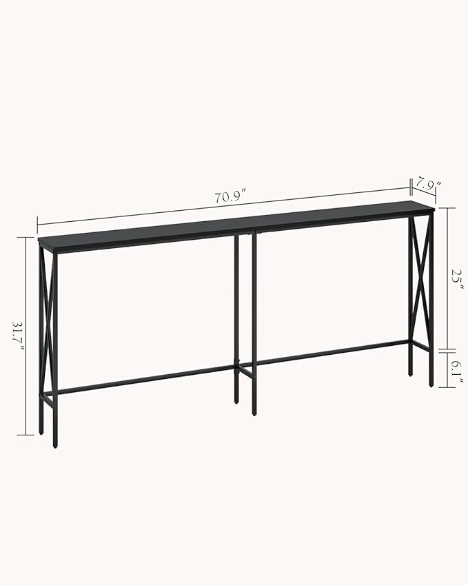 Masupu 70.9" Console Table, Modern Narrow Long Sofa Table Behind Couch - Image 3