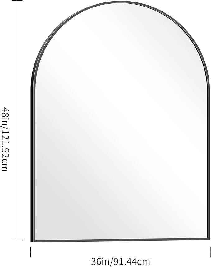 Arched Bathroom Mirror, 36x48IN Black Bathroom Mirror - Image 7