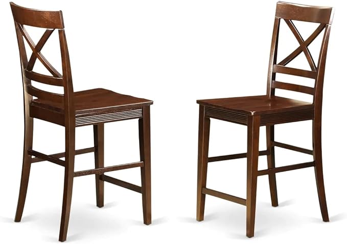 East West Furniture VNQU5-MAH-W 5 Piece Counter Height Pub Set Includes a - Image 5