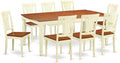 East West Furniture DOAV9-WHI-W 9 Piece Dining Table Set Includes a Rectangle by EastWestFurniture