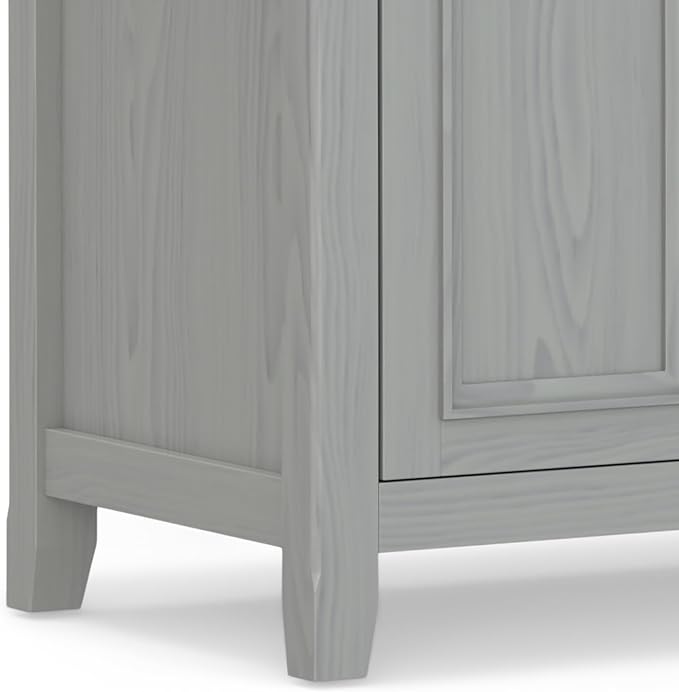 SIMPLIHOME Amherst 72-inch Wide Solid Wood TV Stand in Fog Grey, - Image 11