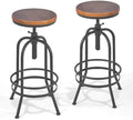 Set of 2-Industrial Bar Stool-Retro 26-32.3inch Swivel Stools-Extra Tall by BOKKOLIK