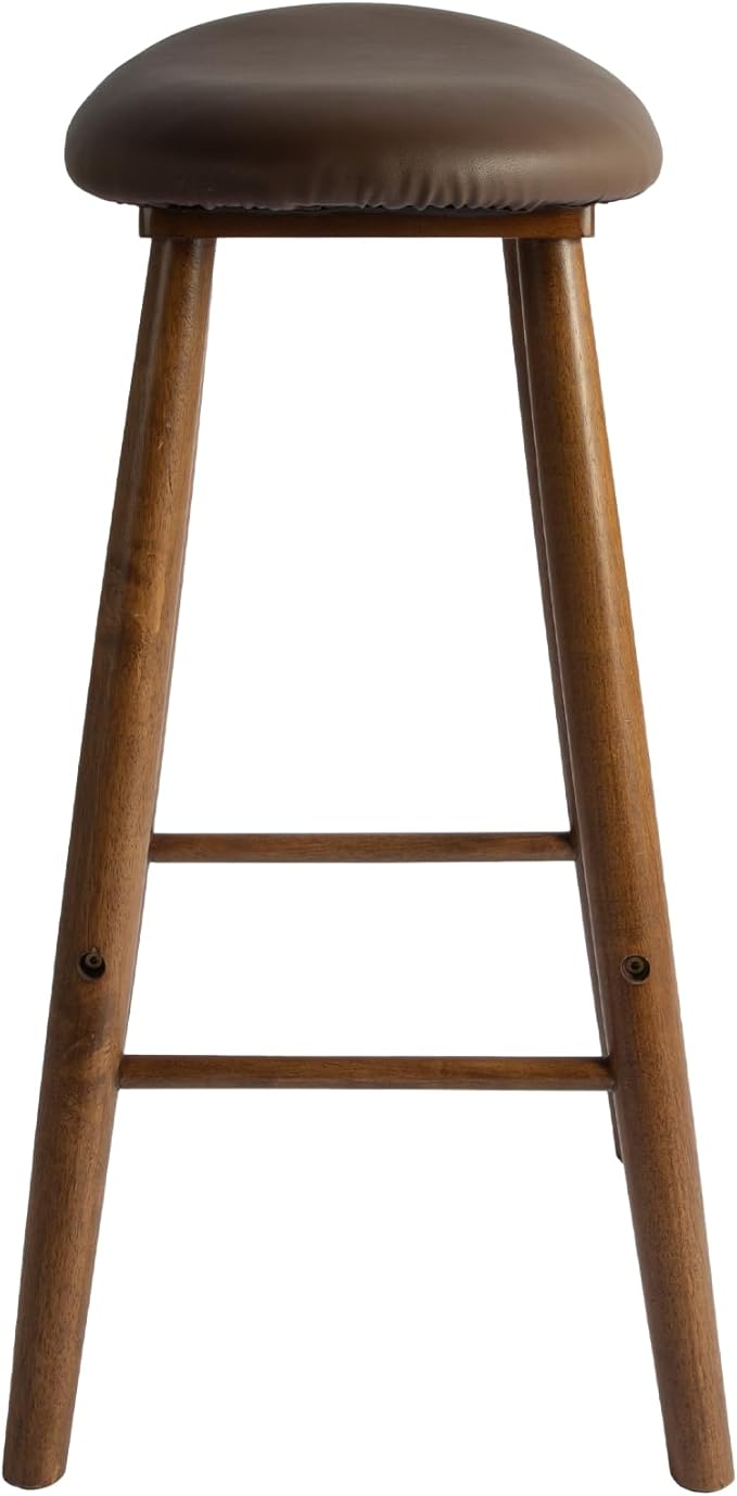 Nora 30" Upholstered Bar Stool, Backless Saddle Seat - Image 8