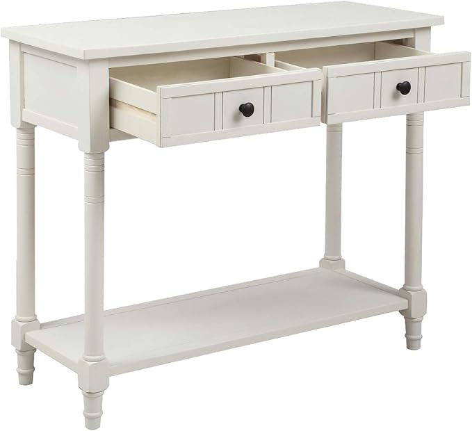 Bellemave Console Table with Drawers, Retro Entryway Table with 2 Drawers and - Image 8