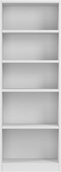 Bush Furniture Universal 25W Tall 5 Shelf Bookcase in White, Vertical Storage by BushHome
