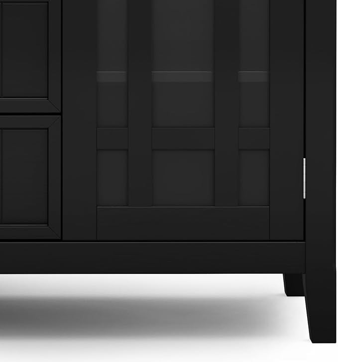 SIMPLIHOME Bedford Solid Wood 53 inch Wide Transitional TV Media Stand in Black - Image 8