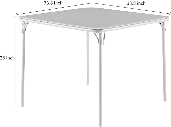VECELO 34'' Folding Table with PU Padded Tabletop, Portable Multifunctional - Image 3