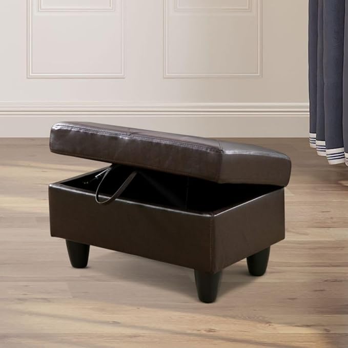 Brown L-Shaped 3-Piece Faux Leather Sofa - Image 2